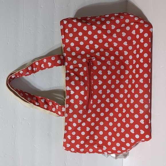 Disney Store Mickey And Minnie Mouse Love Kiss Tote Canvas travel Bag - Picture 3 of 6